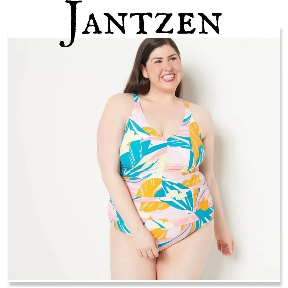 NWT Jantzen Palms In Paradise Mio Mia! Underwire One Piece Swimsuit